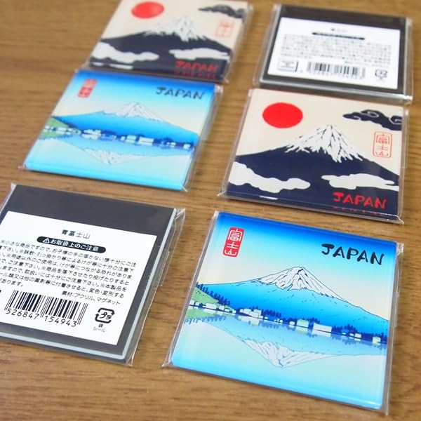 Kyosuke Japan-made refrigerator local magnet 2-piece set kitchen whiteboard entrance decoration gift souvenir 6cm (Mount Fuji Blue Fuji)