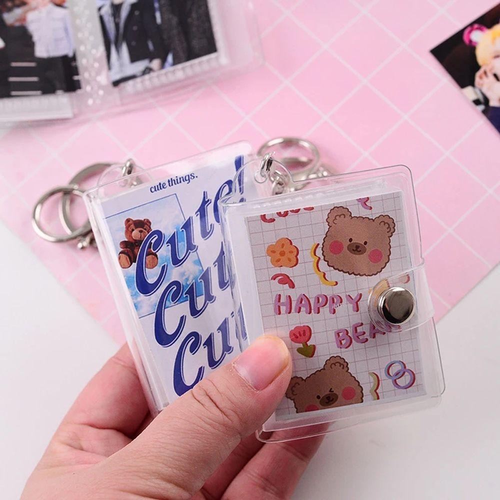 Storage Book Photo Keychain Card Book Keyring Collection Card Holder Photo Album Keychain Card Bag
