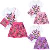 Lily Lovebraids Printed Short Sleeves T-Shirt Skirt Bag Sets For Children Girls Outfits