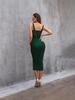 European & American Style Sexy Spaghetti Strap Mesh Patchwork Bodycon Dress for Women
