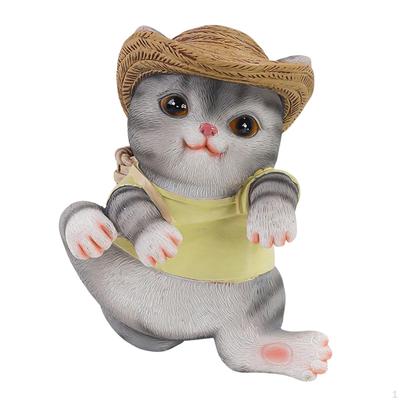 Vaso com Estatueta de Animal para Decoração de Jardim Escultura de Resina Suporte de Borda