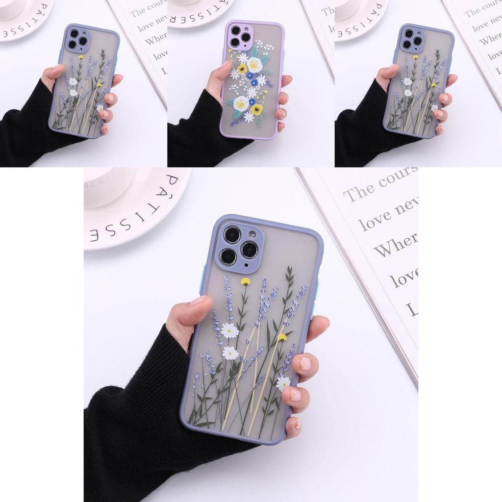 Lavender Floret Iphone13 Protective Case Soft Silicon Transparent Back Cover Shockproof Matte Anti-skid