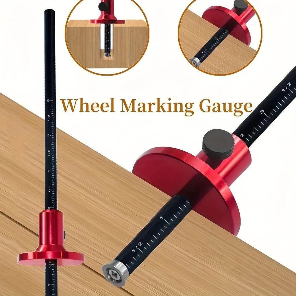 Aluminum Alloy Marking Gauge Metric Inch Woodworking Scriber Blade Type Wood Dowel Layout Marking Tool