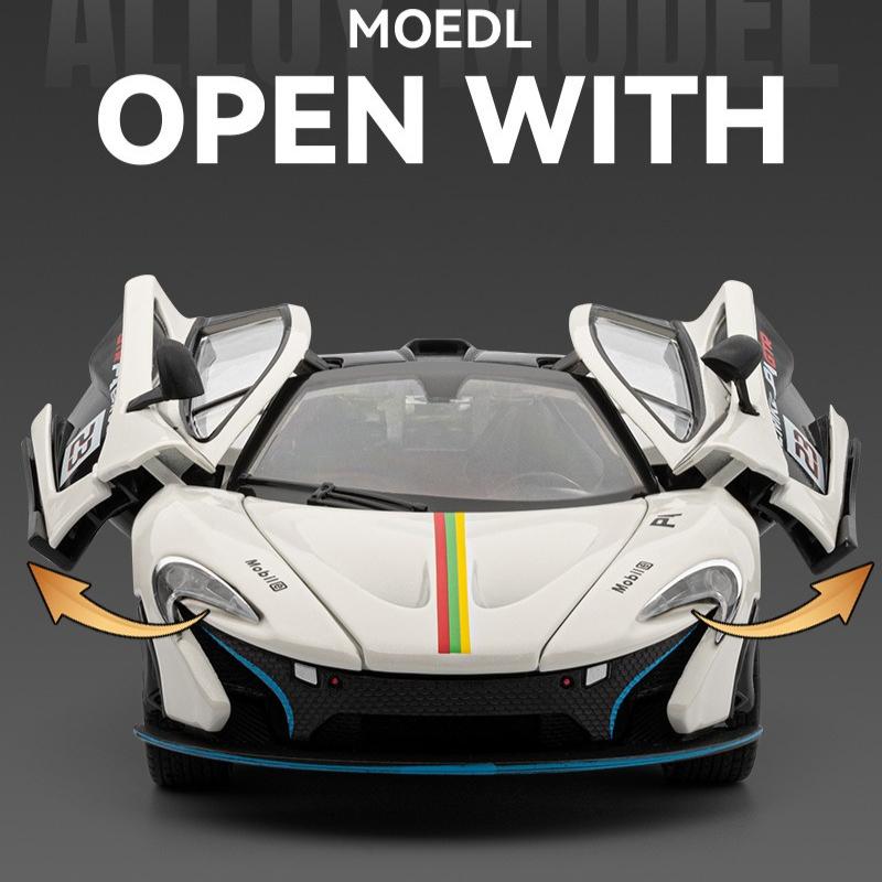 1:24 P1 GTR Supercar Alloy Metal Diecast Model Car Sound & Light High Simulation Model Vehicle Gifts