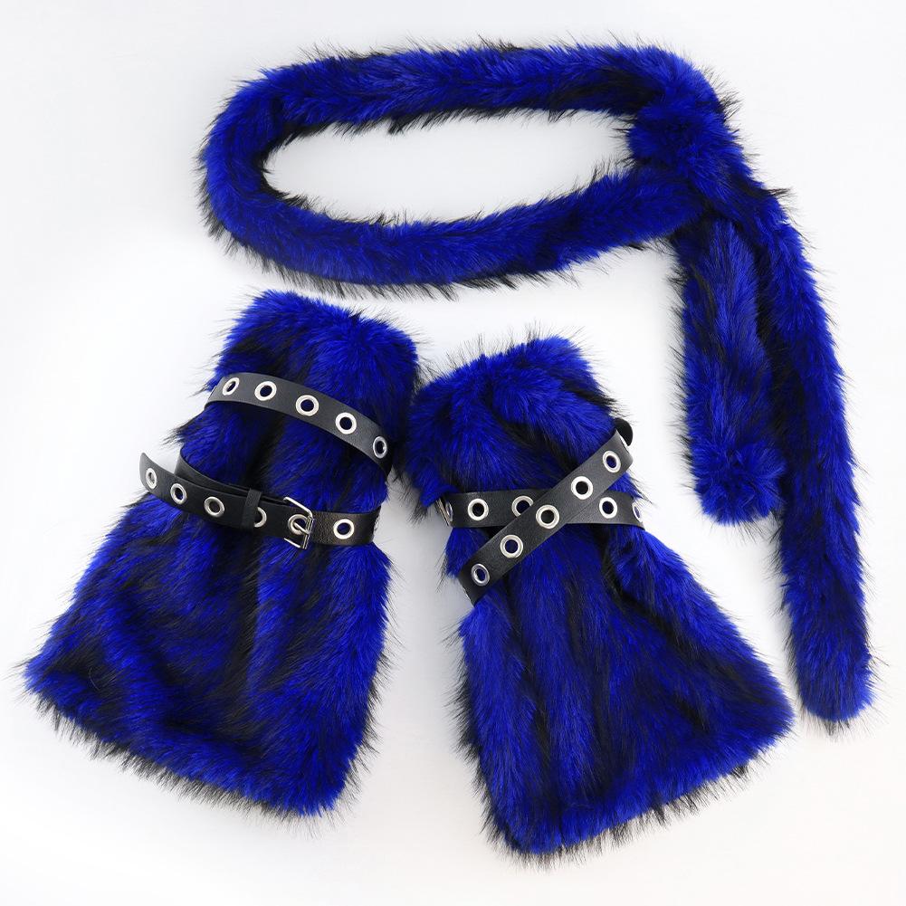 Autumn And Winter Leg Warmers Medium Long Tube Subcultural Plush Belt, Spice Girl Long Waist Chain Punk Style Props