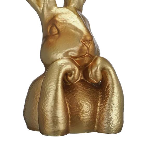 Easter Bunny Figurine Cute Rabbit Holding Face Statue 3D Printed Bunny Ornament for Living Room Bedroom Bookshelf Desktop Shelf Decor