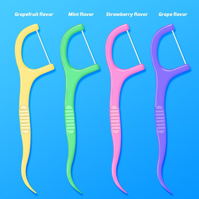 A bag of 30 Fruit-flavored Disposable Ultra-fine Dental Floss Sticks