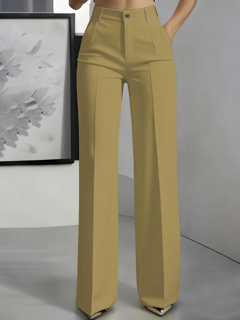 2026 Women's High-Waisted Drapey Straight Suit Trousers