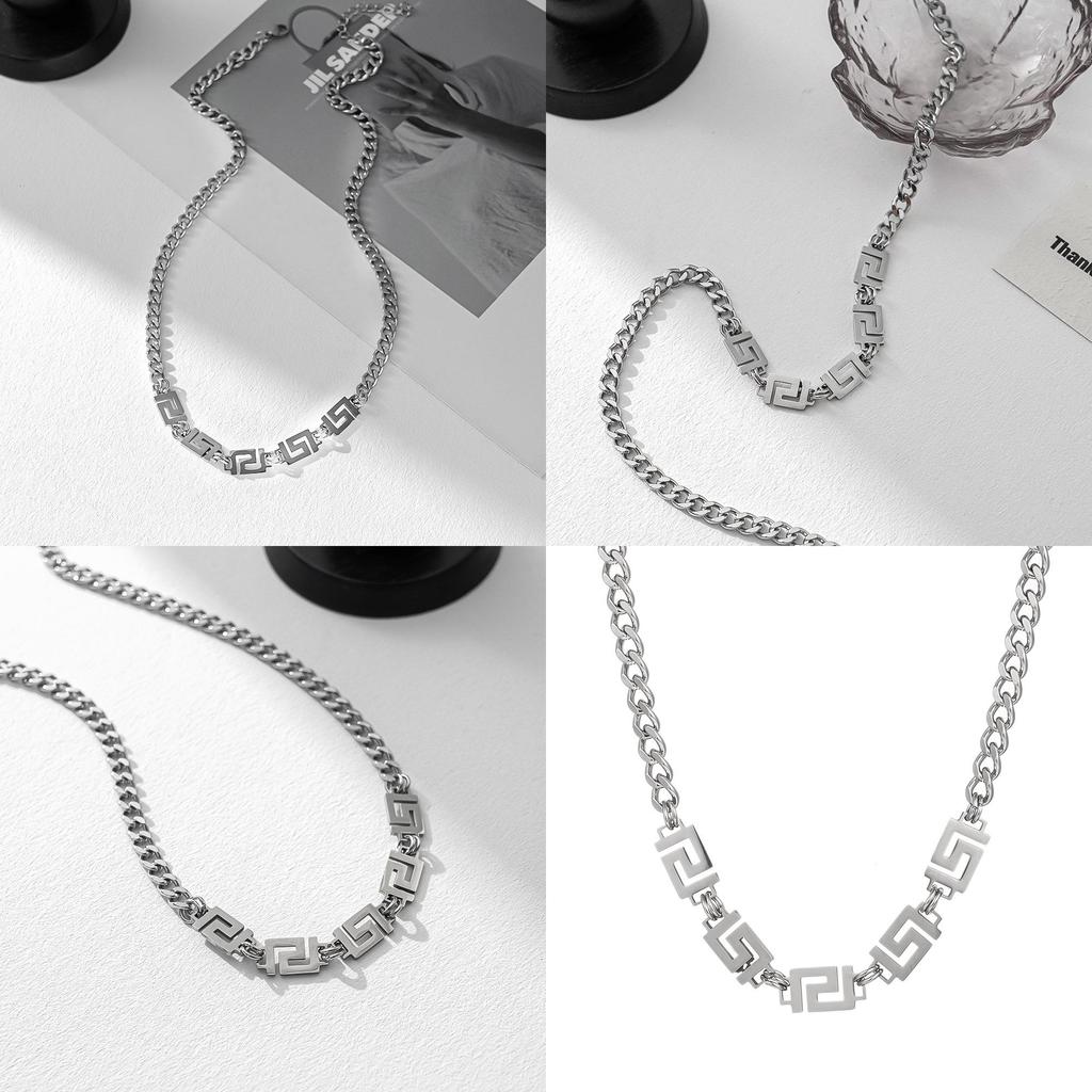 Minimalist Geometric Shape Necklace In Titanium Steel For Men And Women With Modern Design