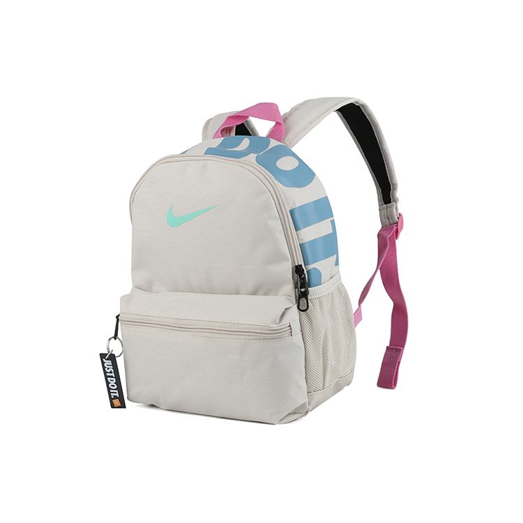 Nike Casual Sports Zipper Fabric Backpack Women Backpack Gray White BA5559-104