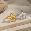 Bague Ouverte Géométrique Creuse Étoile à Cinq Branches Yori Métal Imperméable Dorée 18K Simple Quotidienne Bijou de Haute Qualité Cadeau