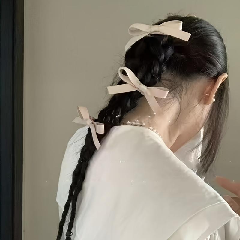 Two Fitting Bow Ribbon Hair Clip Sweet Hair Card Cute Girl Bangs Duckbill Clip Ballet Side Headdress Ponytail Hair Accessories