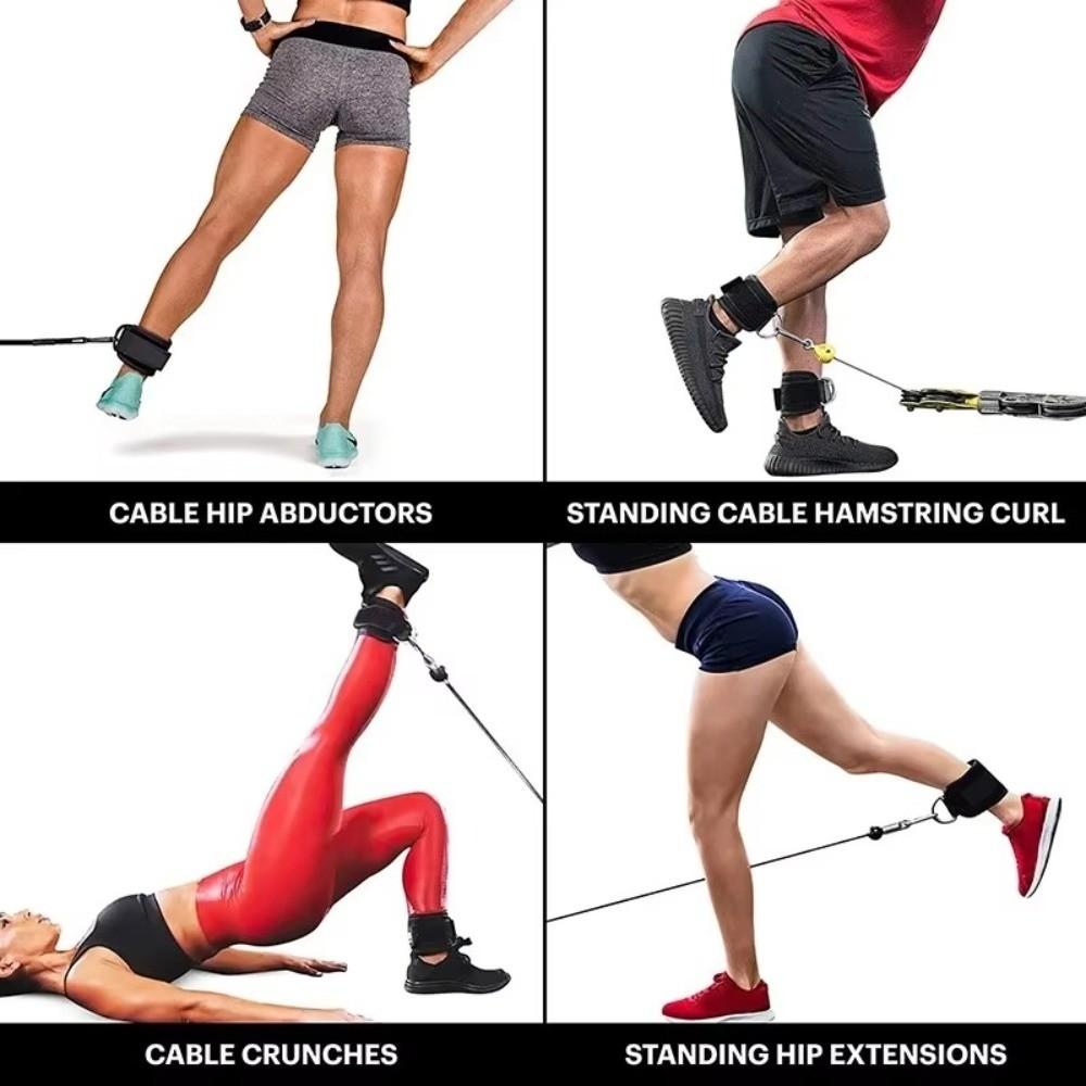 Double D-Ring Gym Ankle Straps Adjustable Straps Ankle Weight Straps  Abductor Training