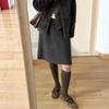 Versatile A-Line Knitted Midi Skirt for Women – Autumn & Winter, Retro Maillard Style, Soft & Cozy