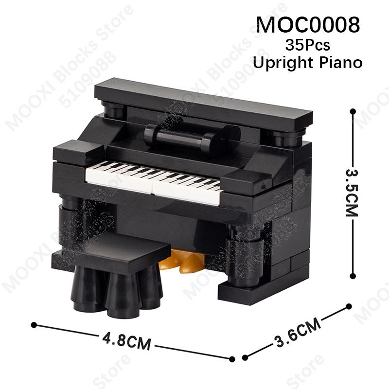 MOOXI House Furniture Series Bed Piano Drum Sets City Creative MOC Bricks Building Blocks Kids Toys Playing House Boy Girl Gifts