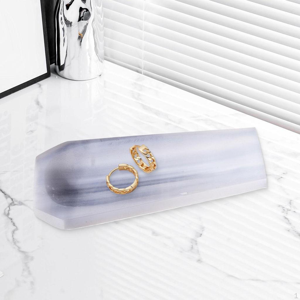 Selenite Crystal Bowl Plate Modern Charging Jewelry Organizer Dish for