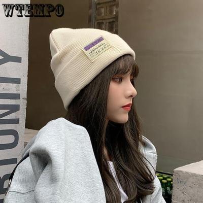 Women's Autumn and Winter Warm Knitted Hat Korean Fashion Japanese Solid Color Warm Hat