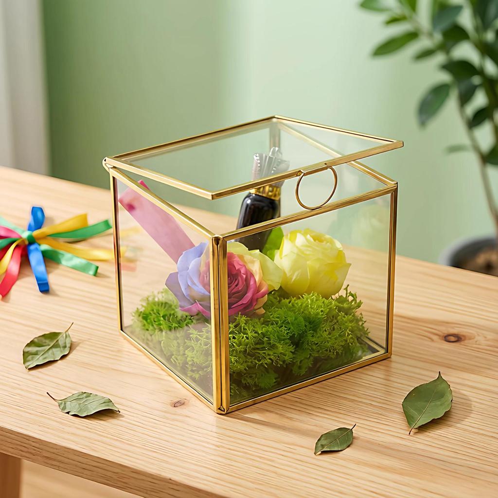 Nordische Glasglocke Schmuck- und Kosmetik-Aufbewahrungsbox