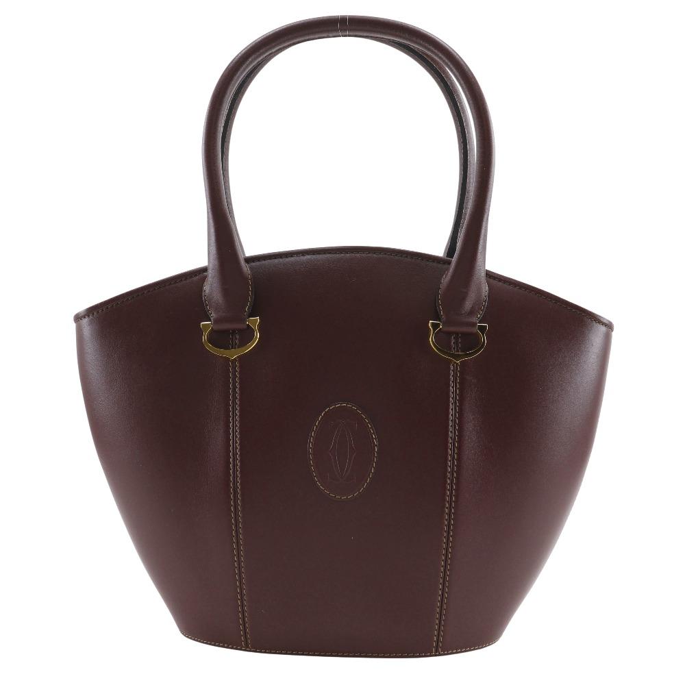 

CARTIER Must Line Tote Bag Bordeaux Calfskin Women Used