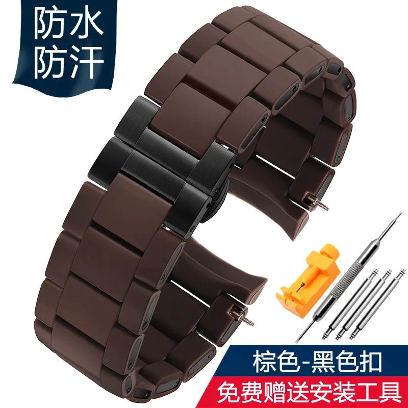 

Для ремінця годинника Armani AR5920 AR5919 AR5859 AR5867, ремінець для чоловічого та жіночого годинника 20 мм 23 мм з гумованим сталевим покриттям 20mm