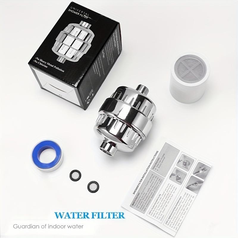 1 Stück Duschfilter, Hochdruck-gereinigter Duschwasserfilter für hartes Wasser, Entfernt Chlor & Verunreinigungen, Gesündere Haut & Haare