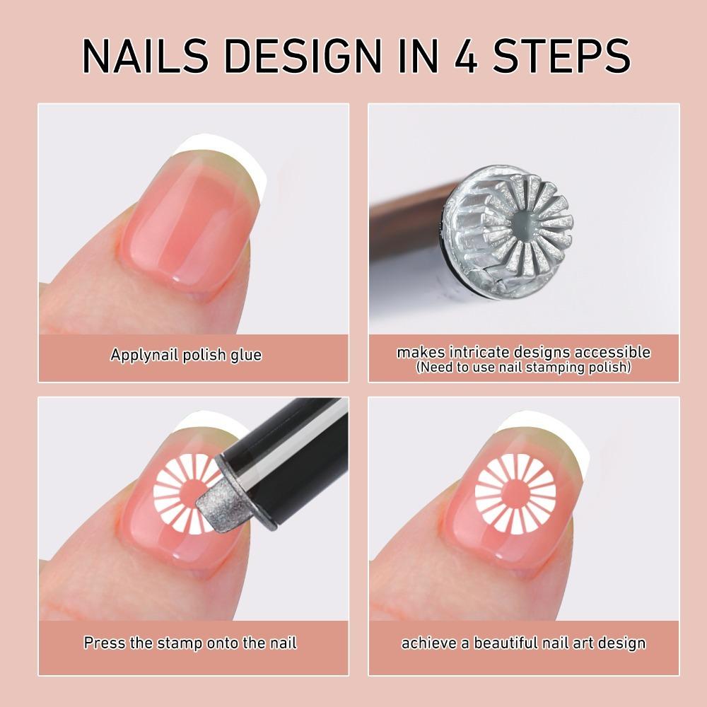 5/10/15Pcs Flower Butterfly Nail Art Stamp Pen Set Manicure Painting Drawing Templates  Nail Print