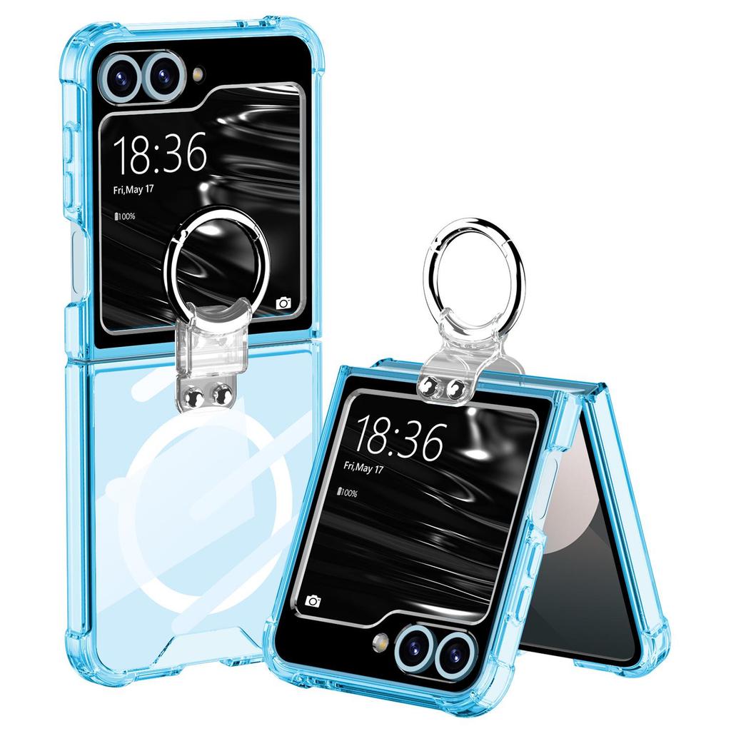 Samsung Flip6 Foldable Phone Case: Anti-collision Protective Cover with Airbag, Finger Ring, and Wireless Charging Compatibility