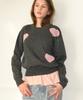 RONRON 3 Heart Jacquard Pullover Knit Charcoal