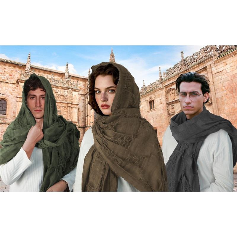 

Unisex Clothing Medieval Knight Renaissance Retro Hooded Cape Scarf One Size чёрный