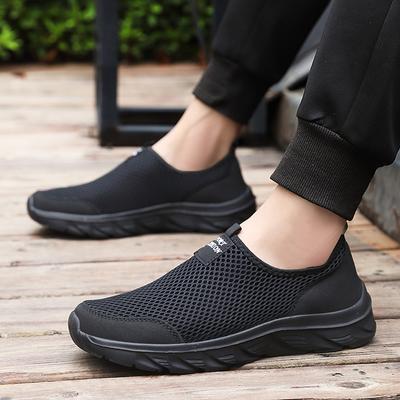 Novos Sapatos Casuais Masculinos Tênis Masculino Respirável Slip On Antiderrapante Sapatos Baixos Masculinos Caminhada ao Ar Livre Corrida Sapatos de Malha Confortáveis
