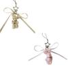 Porte-clés pendentif lapin en peluche, en alliage robuste et acrylique, avec nœud papillon, pour décorer un téléphone.