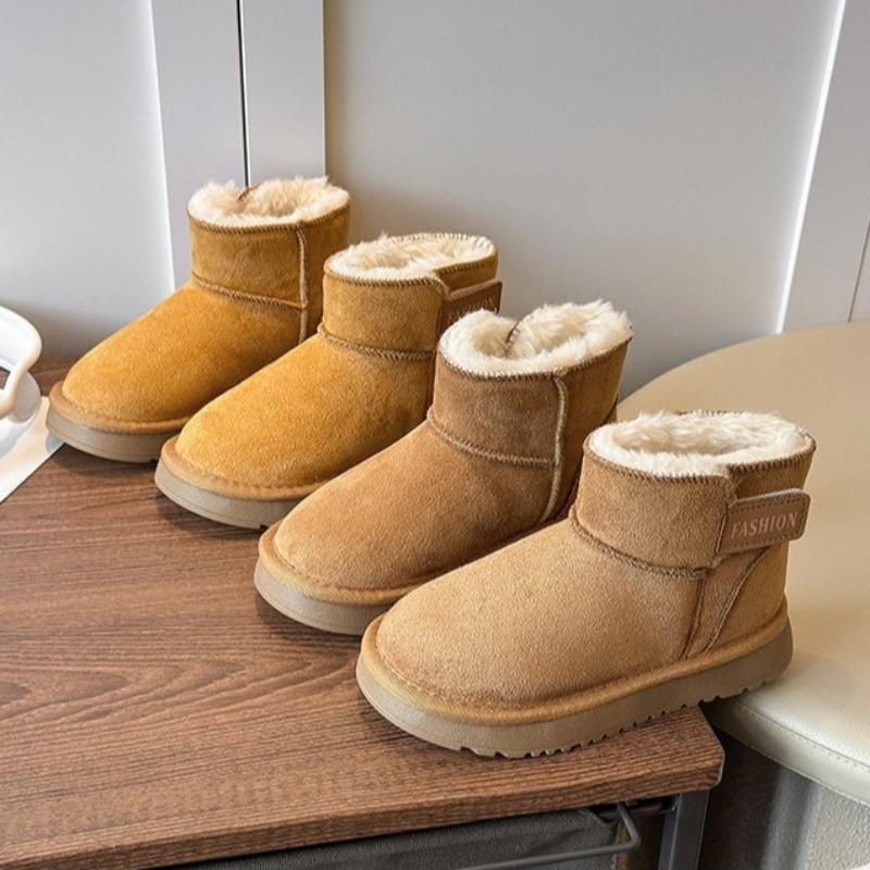 Children's Non-slip Soft-soled Snow Boots Boys' Thickened Fleece-lined Short Boots Warm and Breathable Cotton Boots