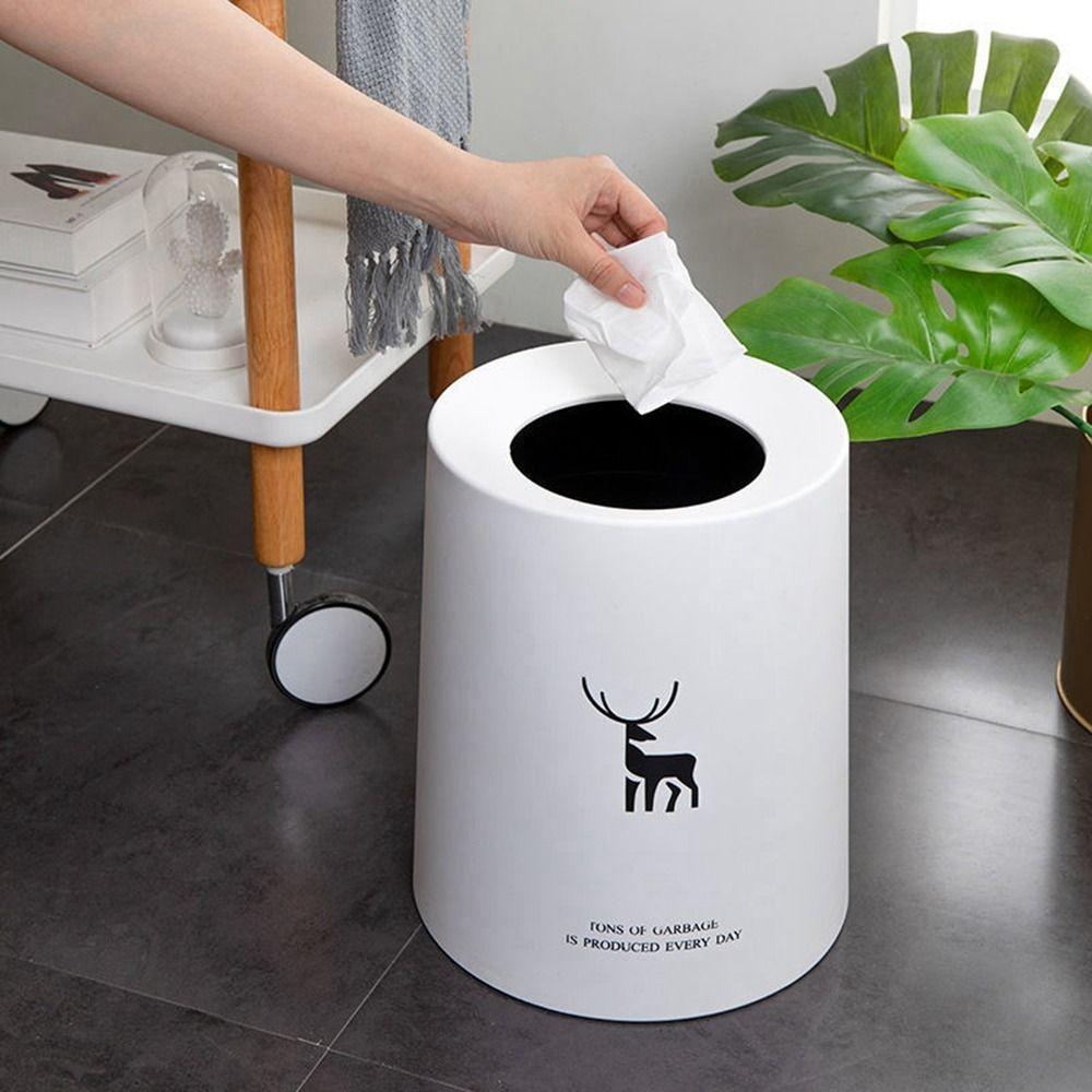 Bucket Nordic Style Desk Organizer Multi-use Garbage Basket Waste Bin Trash Can Desktop Dustbin