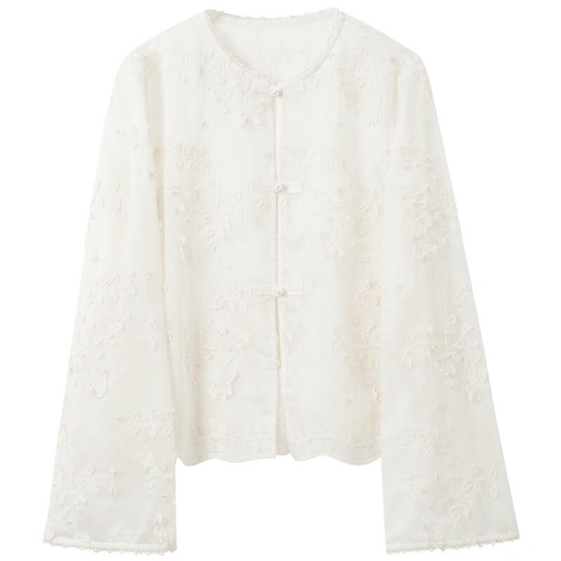 Sancai Floral bestickte Lyocell Cardigan Jacke