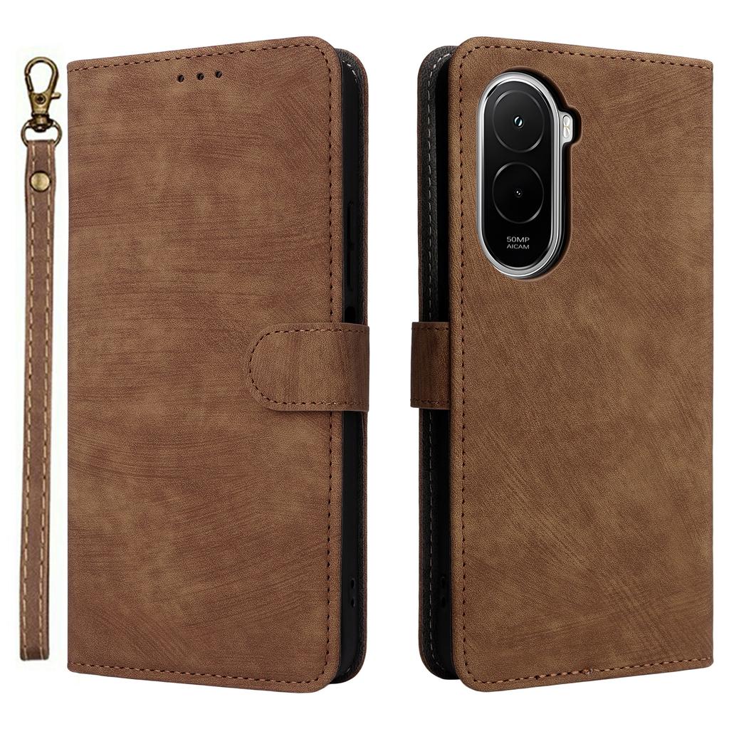 Dla Xiaomi Poco M7 4G (UE) (171mm) Etui Portfel Blokujący RFID Skóra PU Pokrowiec na Telefon Stojak z Paskiem