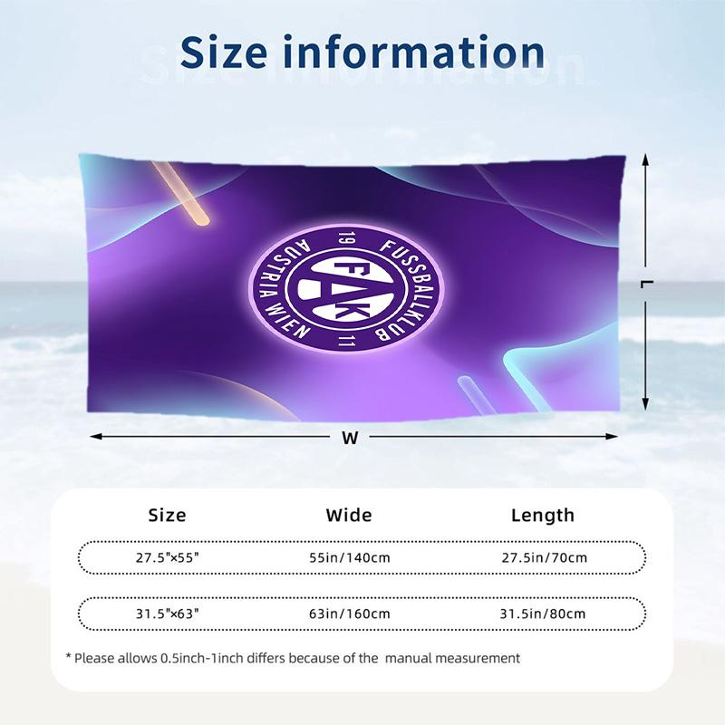 Austria Wien FC stampa Asciugamano da Spiaggia Quick Dry Microfibra Assorbente Portatile da Viaggio Asciugamano da Nuoto