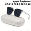 Fashion Oversize Frame Myopia Sunglasses Women Men Travel and Driving Near Sight Eyeglasses Advanced UV Protection Eyewear -4.0