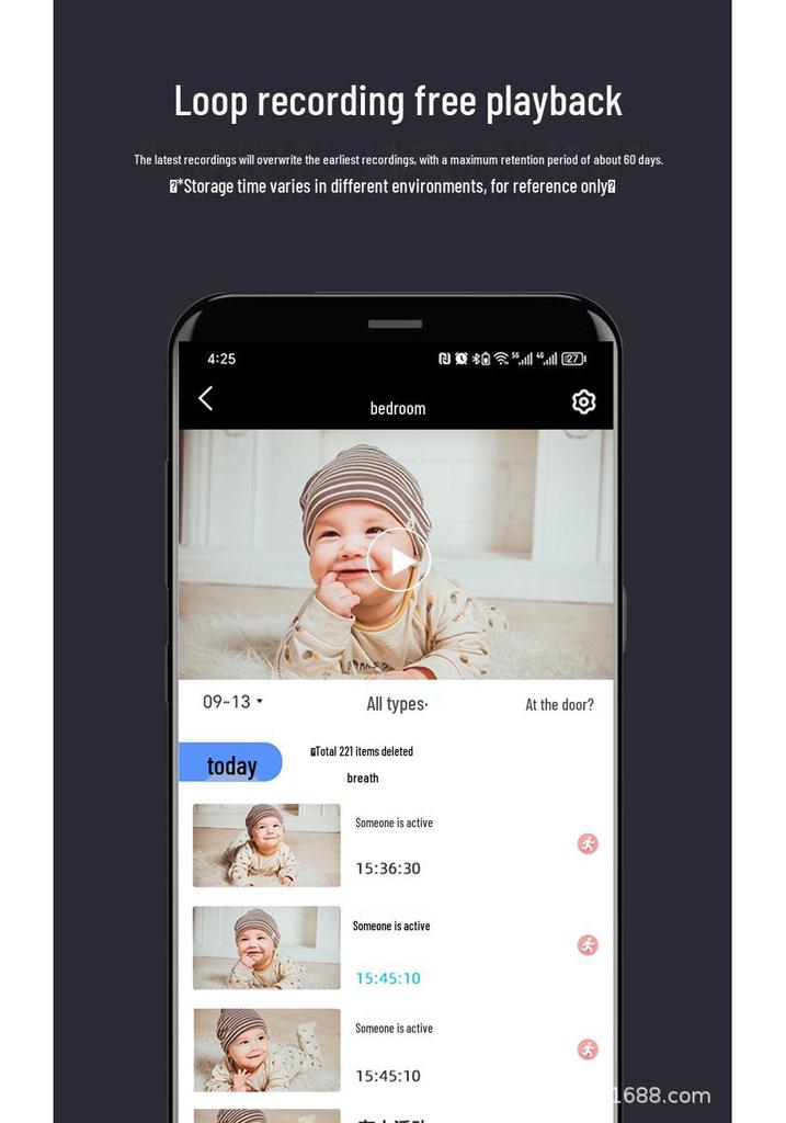 Two-Way Video Baby Monitor with Full-Color Night Vision and Screen Monitoring