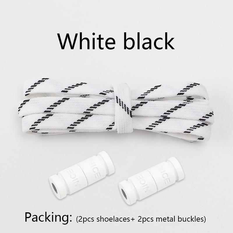 No Tie Shoe laces Elastic Laces Sneakers Colorful Capsule Lock Shoelaces Without ties Kids Adult 0.6cm Flat Shoelace for Shoes