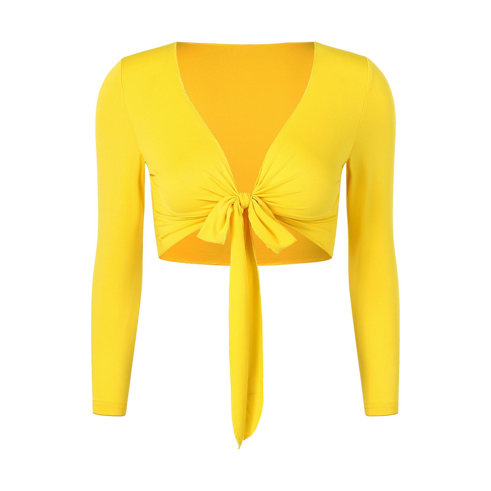 

Жіноча йога танець живота топ самов язливий укорочений кардиган з довгим рукавом обгортання плечима для практики XXL