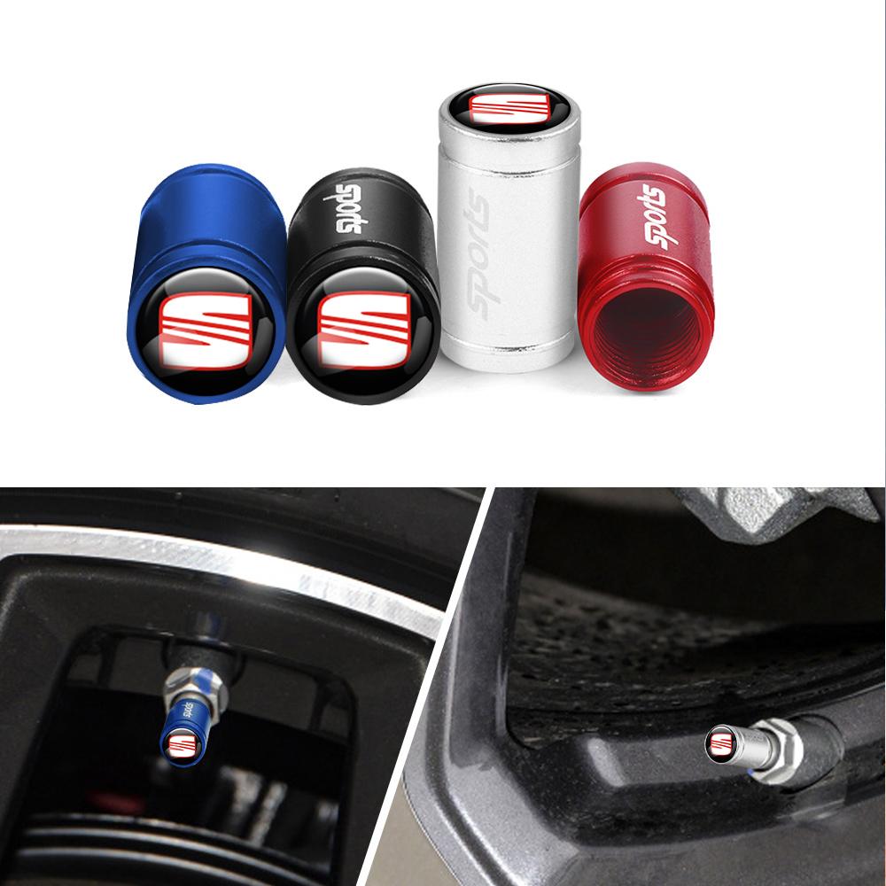 4Pcs Car Wheel Tire Air Valve Dust Caps Accessories For SEAT Leon FR Cupra Tarraco Mk2 Mk3 5f 1p Ibiza 6l 6j Arosa Ateca Altea Ik,098