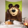 Cartoon MMasha And The BBears DIY Wall Tapestry Hippie Flower Wall Carpets Dorm Decor Wall Art Decor