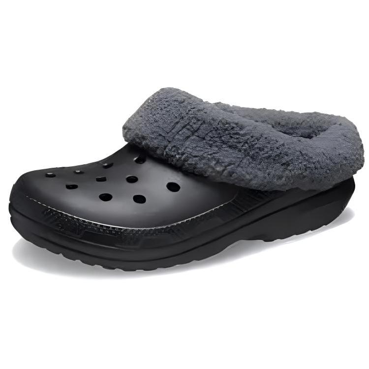 Crocs Comfortable Simple Floral Roll Clogs Unisex Clogs Black 210846-0C4