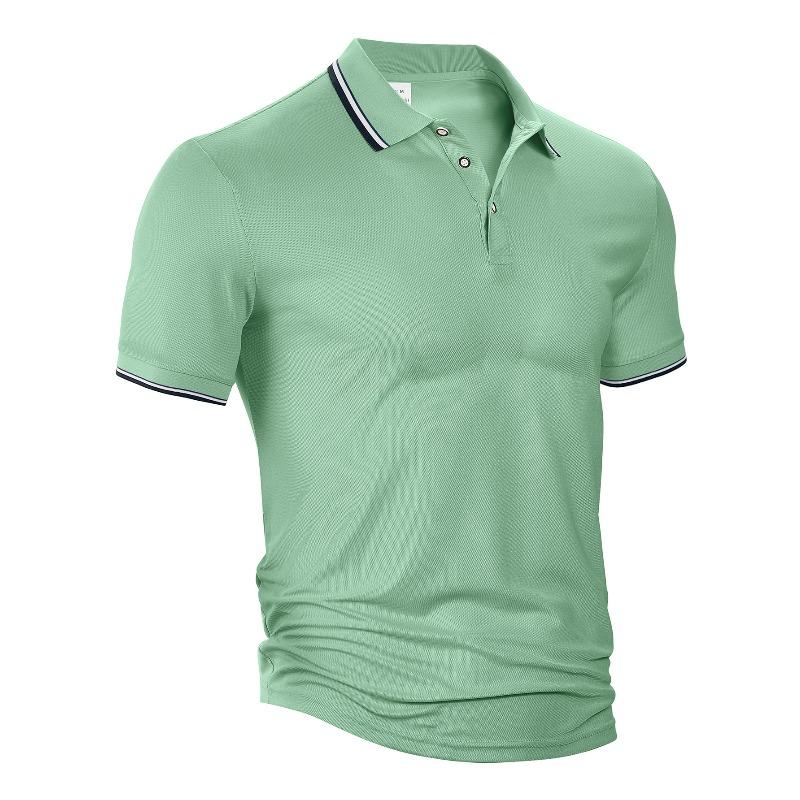 Men's short-sleeved polo shirt; loose-fitting, casual, breathable summer polo shirt with a collar and printed design