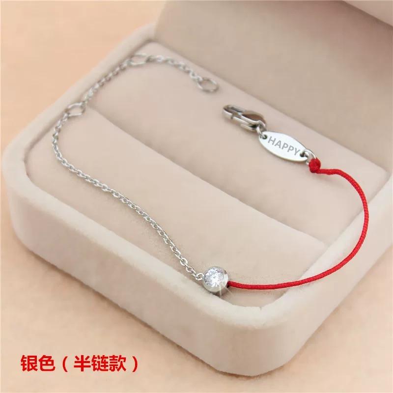 

Тот же стиль Простой красный веревочный браслет для девочек Роскошный маленький толпа Вязаный браслет для девочек-подружек Все подходит