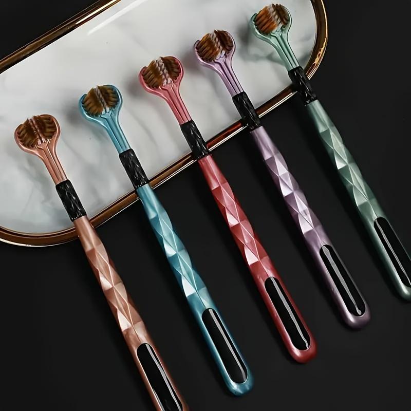 Lot de 10 brosses à dents pour adultes à poils ultra-doux 3D à trois côtés - Soin doux des gencives, Nettoyage en profondeur, Sans formaldéhyde, Couverture complète de la tête