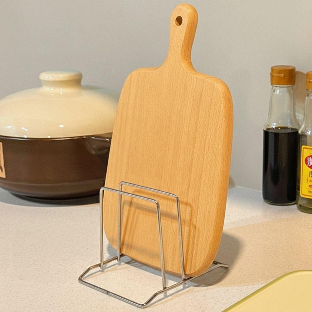 Space Saving Cutting Board Storage Rack Non-Slip Pot Pan Lid Holder  Kitchen Storage