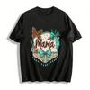 Vintage Mama Print Butterfly Bow Decor Casual Top Pure Cotton T-shirt