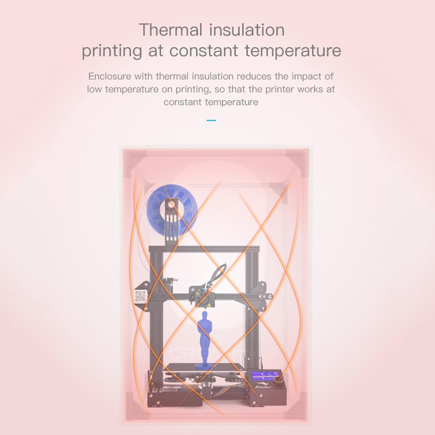 Защитный чехол для 3D-принтера, огнестойкий, сохраняющий тепло, огнестойкий, совместимый с Small чёрный
