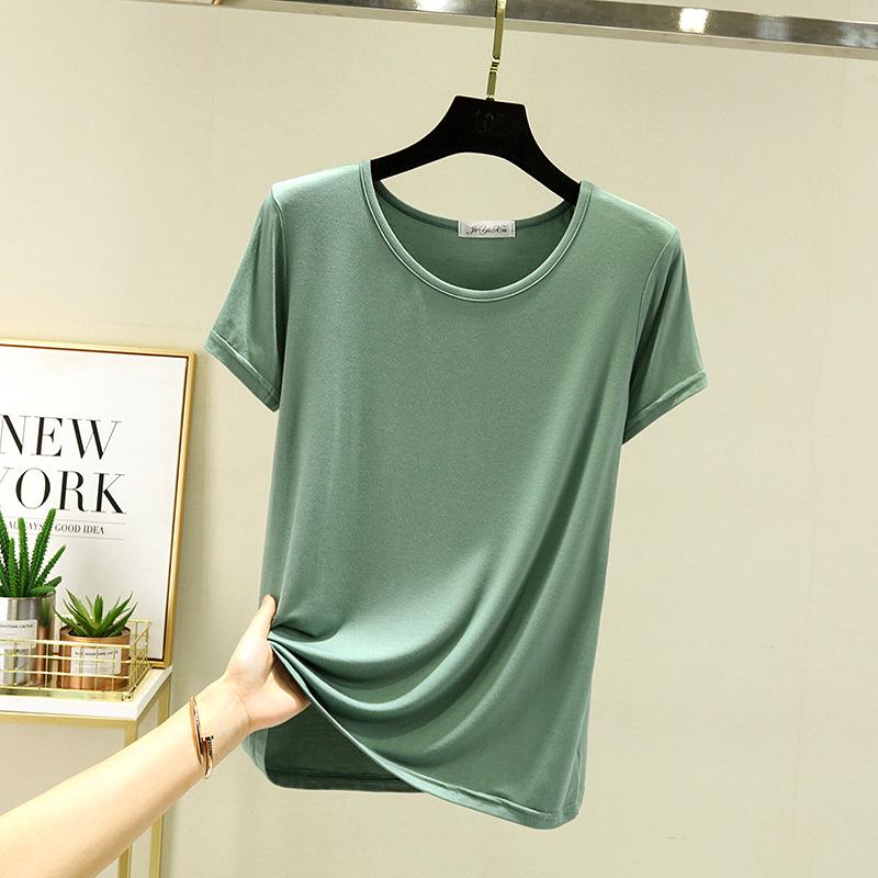 Dámský univerzální letní top s krátkým rukávem 2025: Zeštíhlující, Volný střih, Ležérní základní tričko